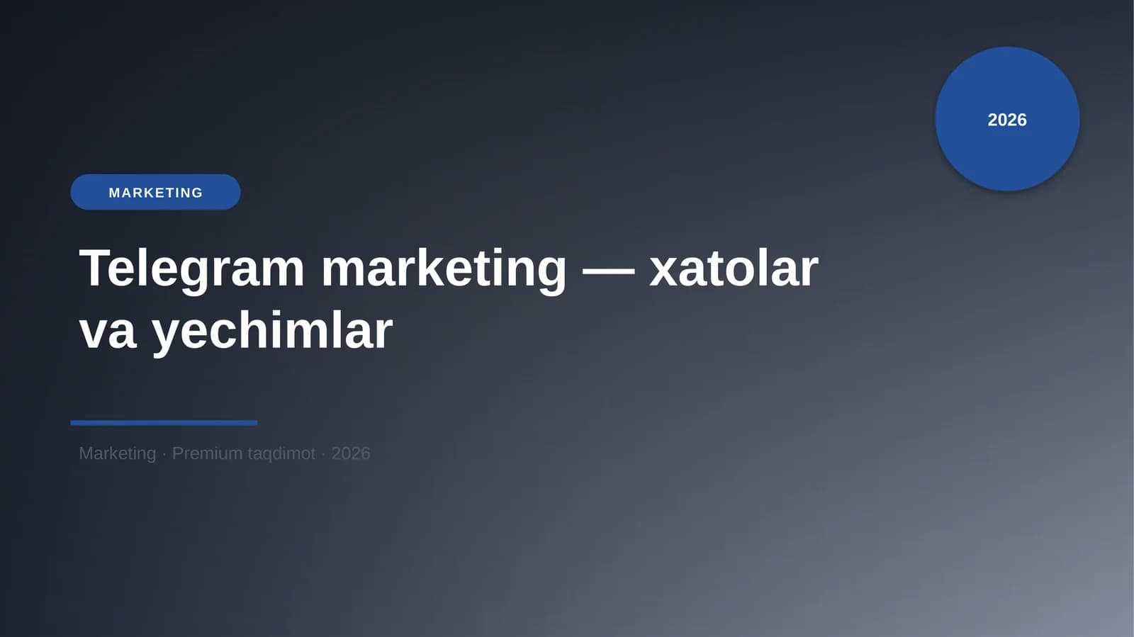 Telegram marketing — xatolar va yechimlar