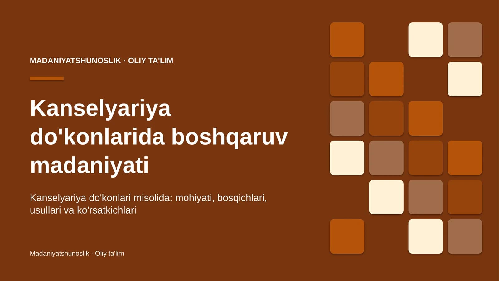 Kanselyariya do'konlarida boshqaruv madaniyati