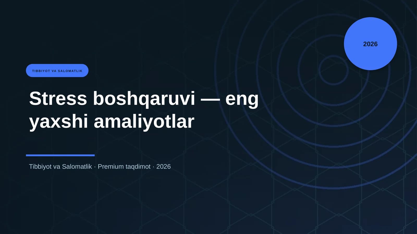 Stress boshqaruvi — eng yaxshi amaliyotlar