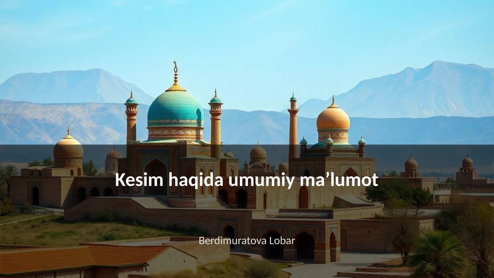 Kesim haqida umumiy maʼlumot
