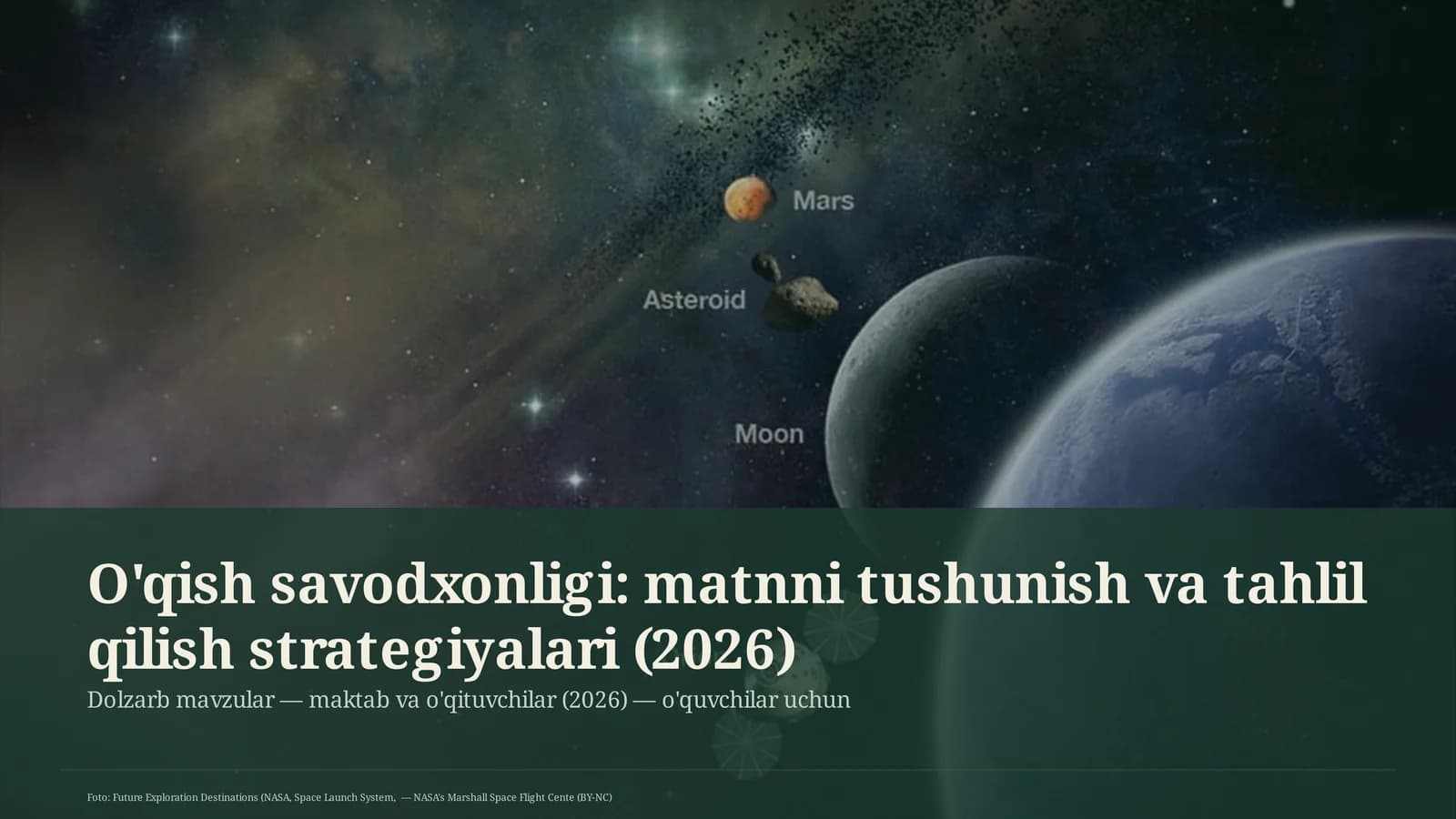 O'qish savodxonligi: matnni tushunish va tahlil qilish strategiyalari (2026)