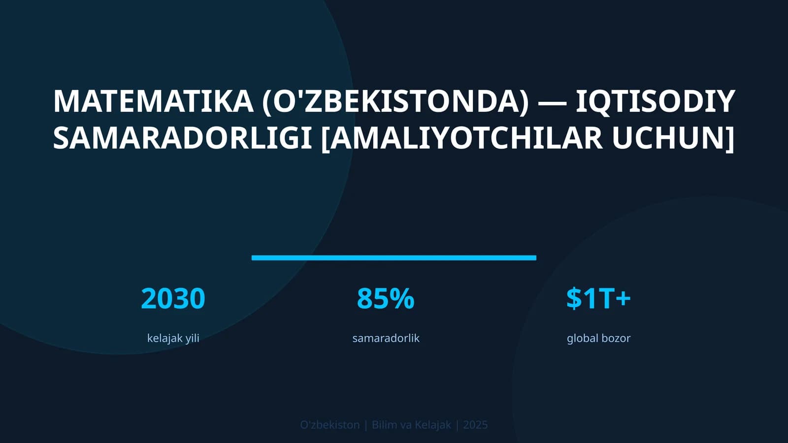 Maetmatika (O'zbekistonda) — iqtisodiy samaradorligi [amaliyotchilar uchun]