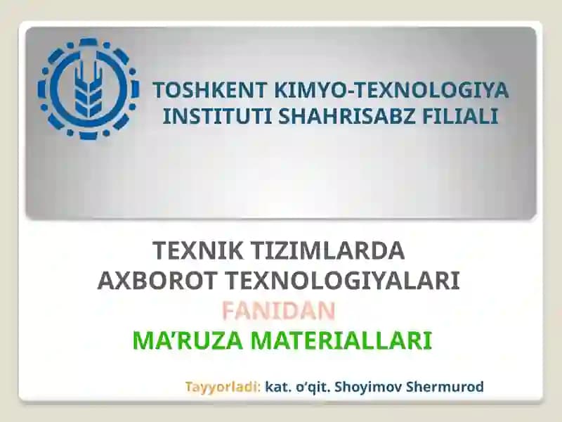 Tarmoq ma’lumot bazasi. Bulutli texnologiyalar.