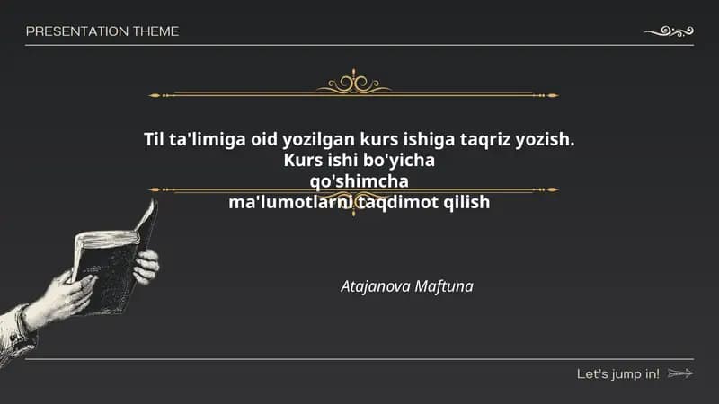Til ta'limiga oid yozilgan kurs ishi