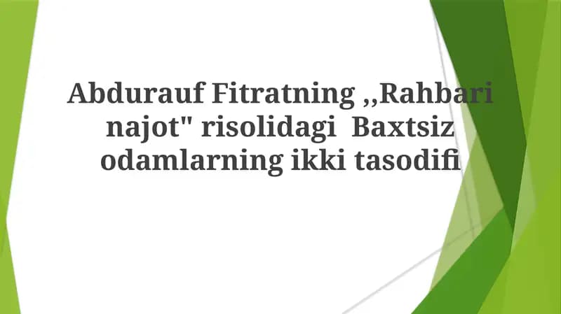 Abdurauf Fitratning "Rahbarinajot" Risoli