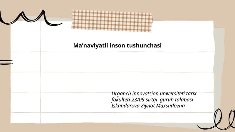 Ma'naviyatli inson tushunchasi