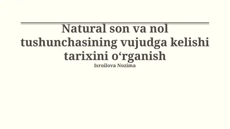 Tabiiy oʻgʻil tushunchasining vujudga kelishi tarixini oʻrganish
