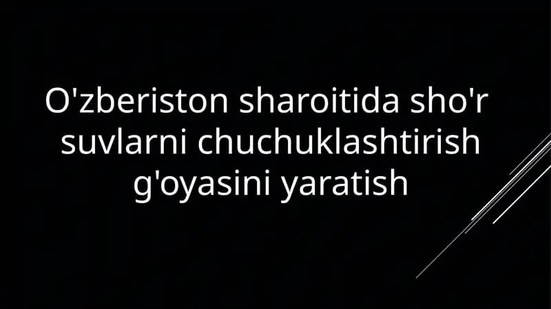 O'zberiston sharoiti dasho'r suvlarini chuchuklash