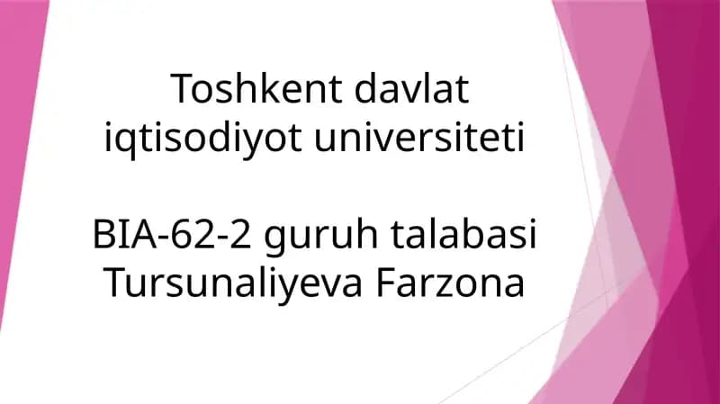 Toshkent Davlat Iqtisodiyot
