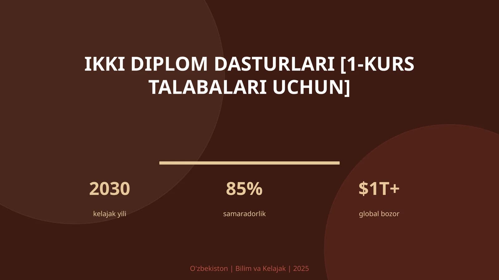 Ikki diplom dasturlari [1-kurs talabalari uchun]