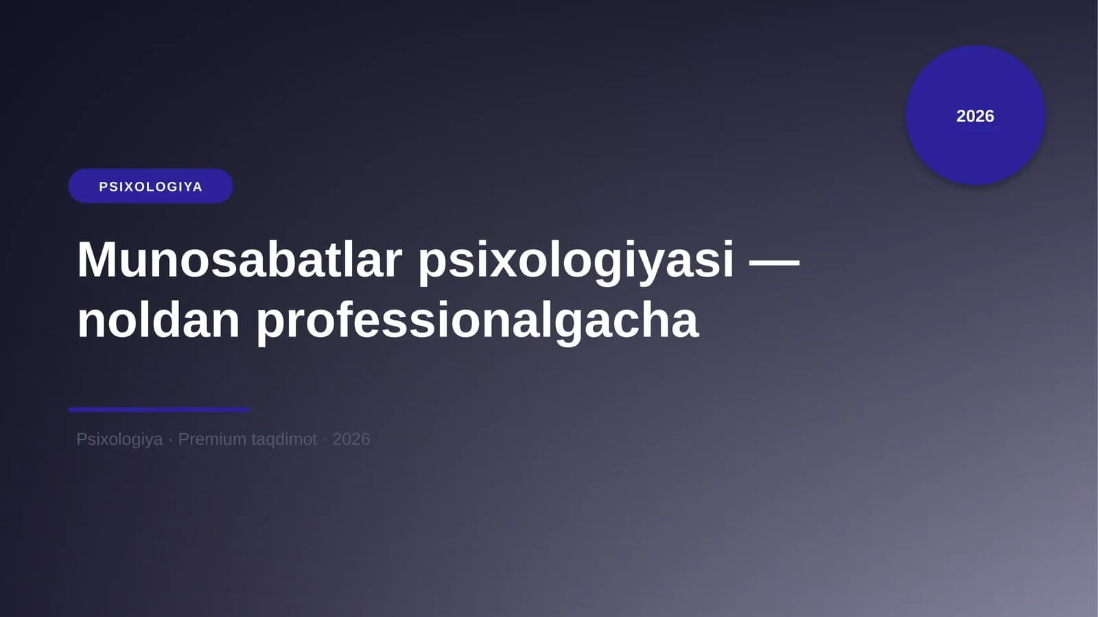 Munosabatlar psixologiyasi — noldan professionalgacha