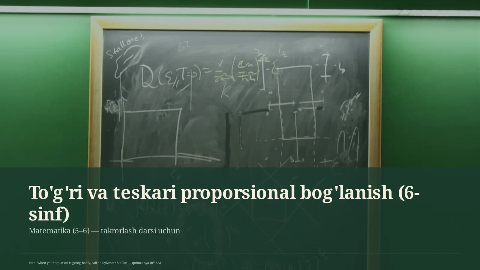 To'g'ri va teskari proporsional bog'lanish (6-sinf)