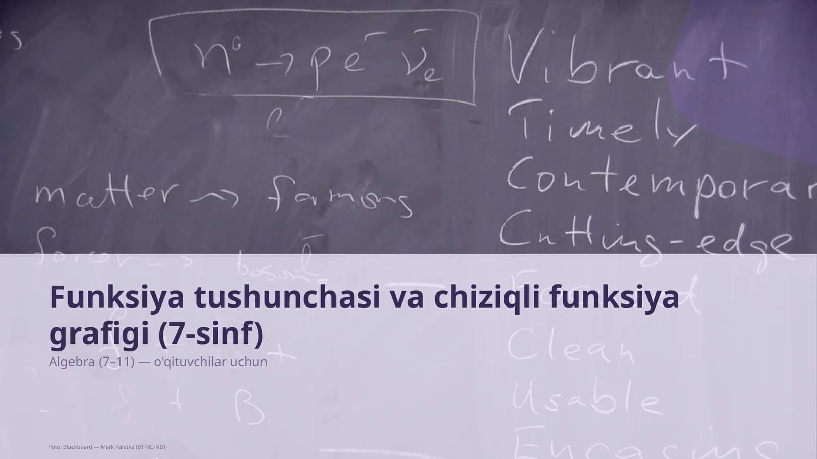 Funksiya tushunchasi va chiziqli funksiya grafigi (7-sinf)