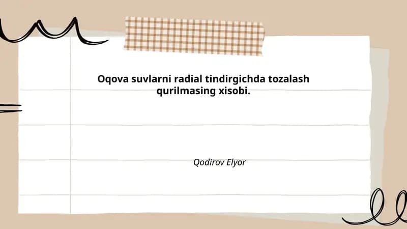 Tindirgich qurilmasi asoslari