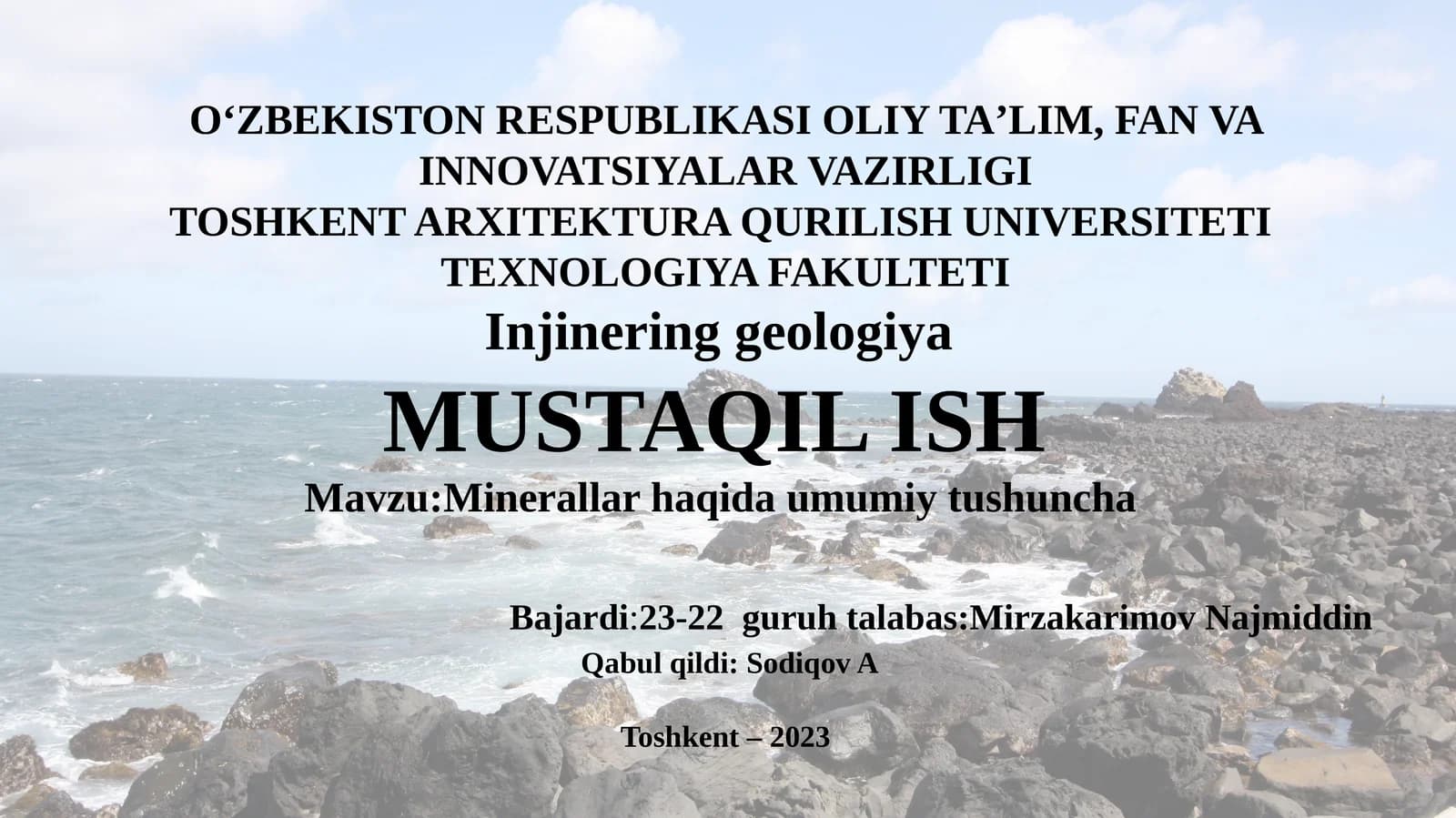 Minerallar haqida umumiy tushuncha