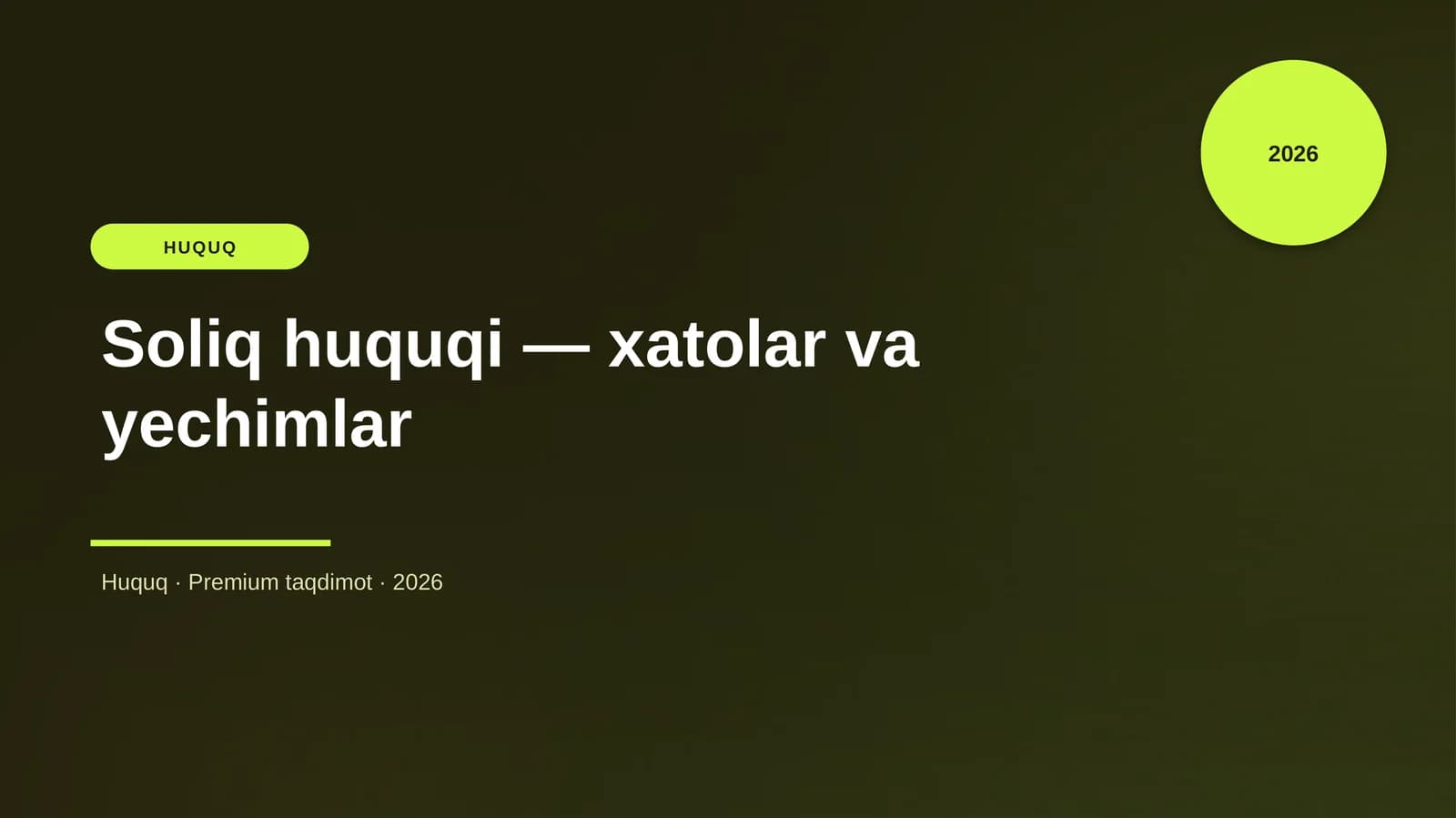 Soliq huquqi - xatolar va yechimlar