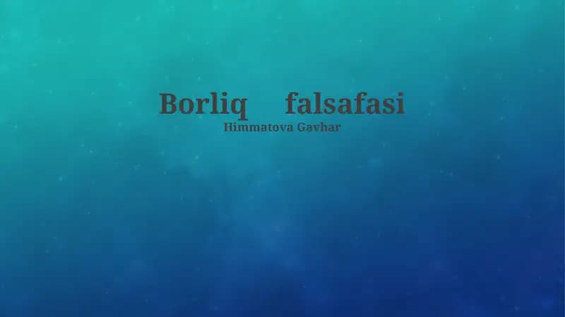 Borliq falsafasi