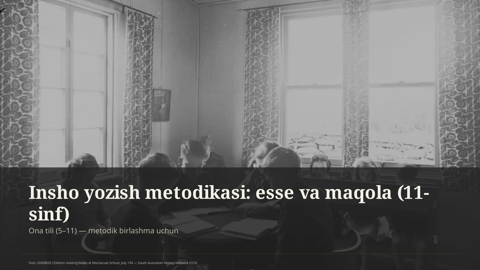 Insho yozish metodikasi: esse va maqola (11-sinf)