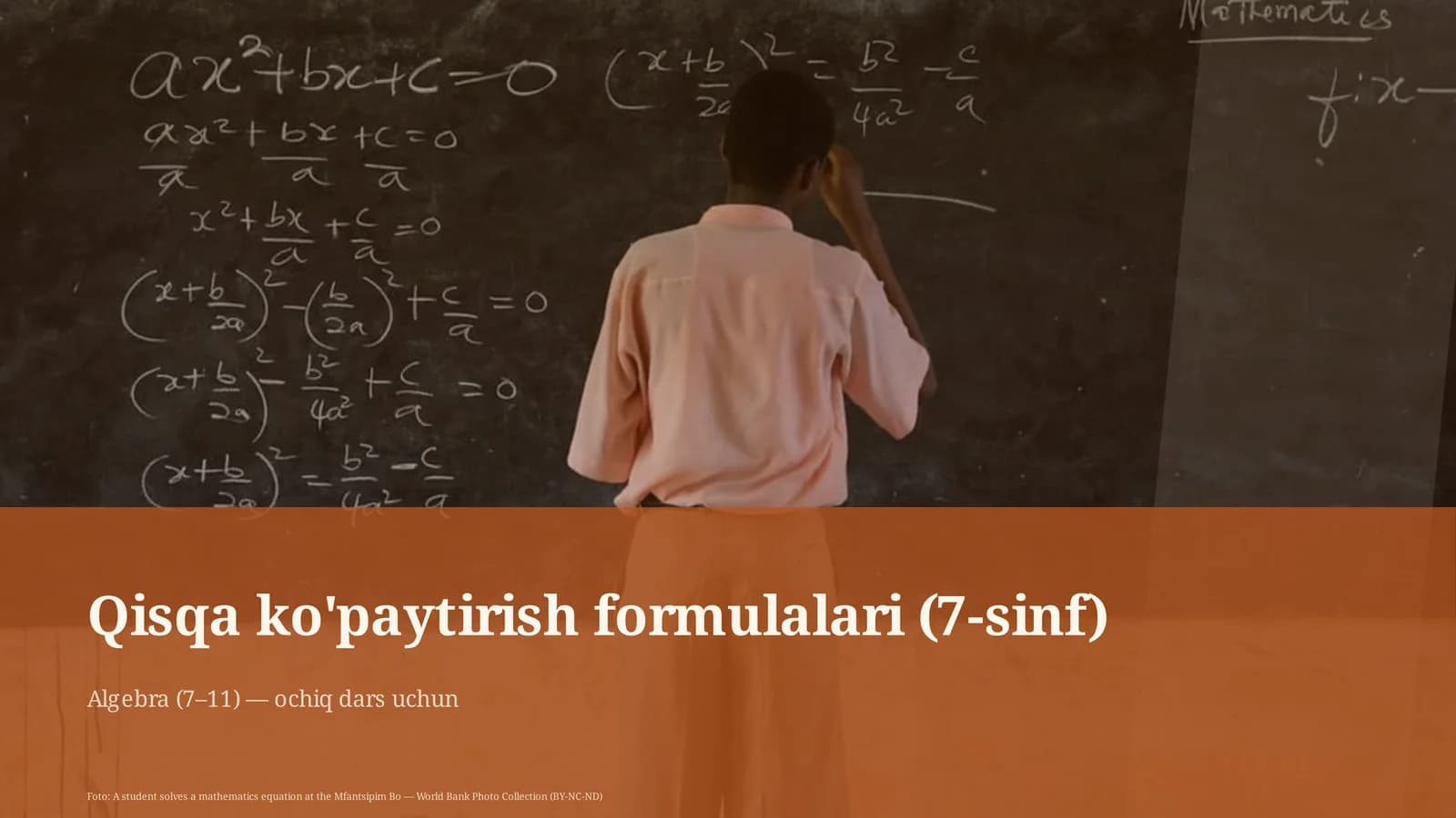 Qisqa ko'paytirish formulalari (7-sinf)