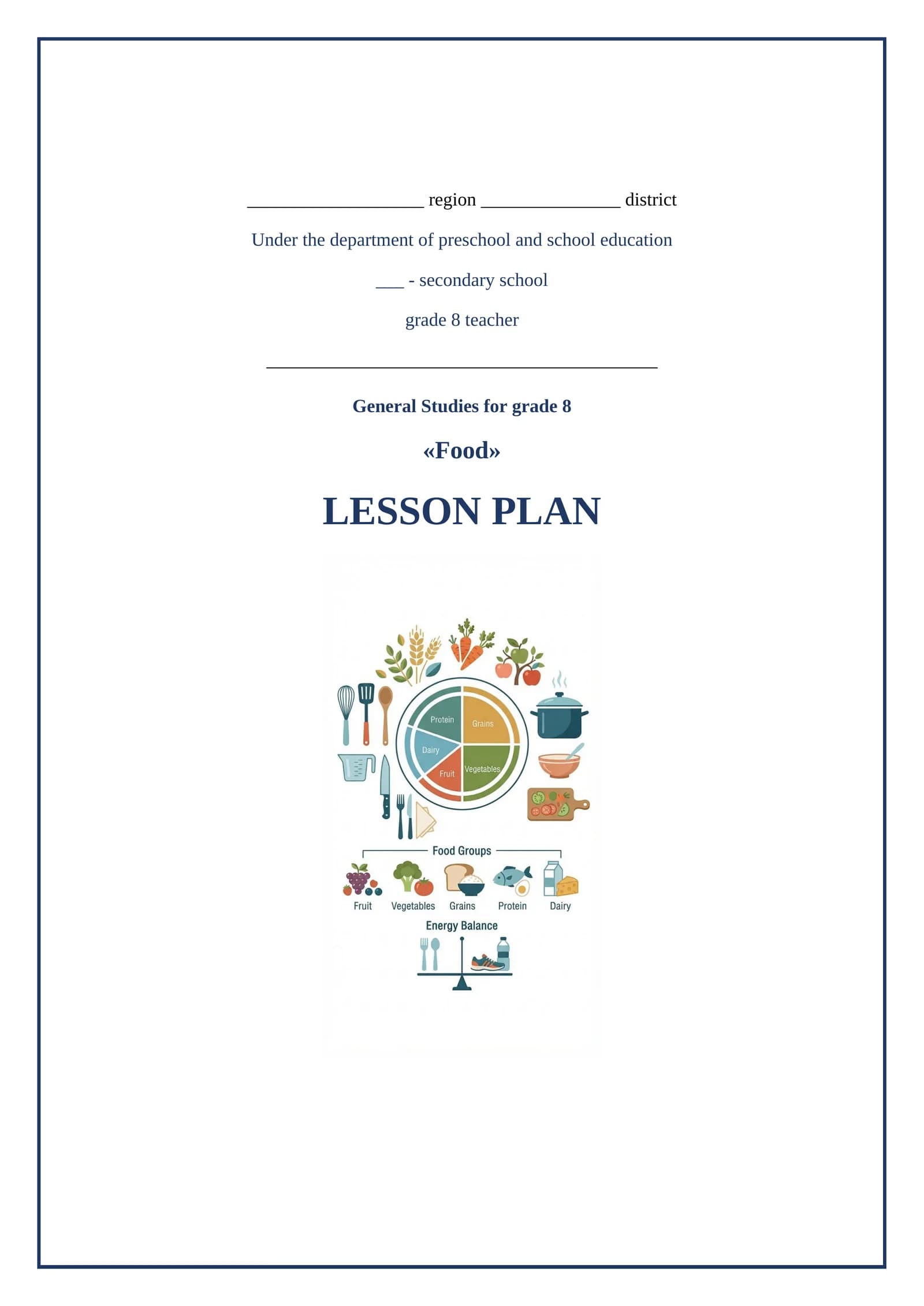 Lesson on Food