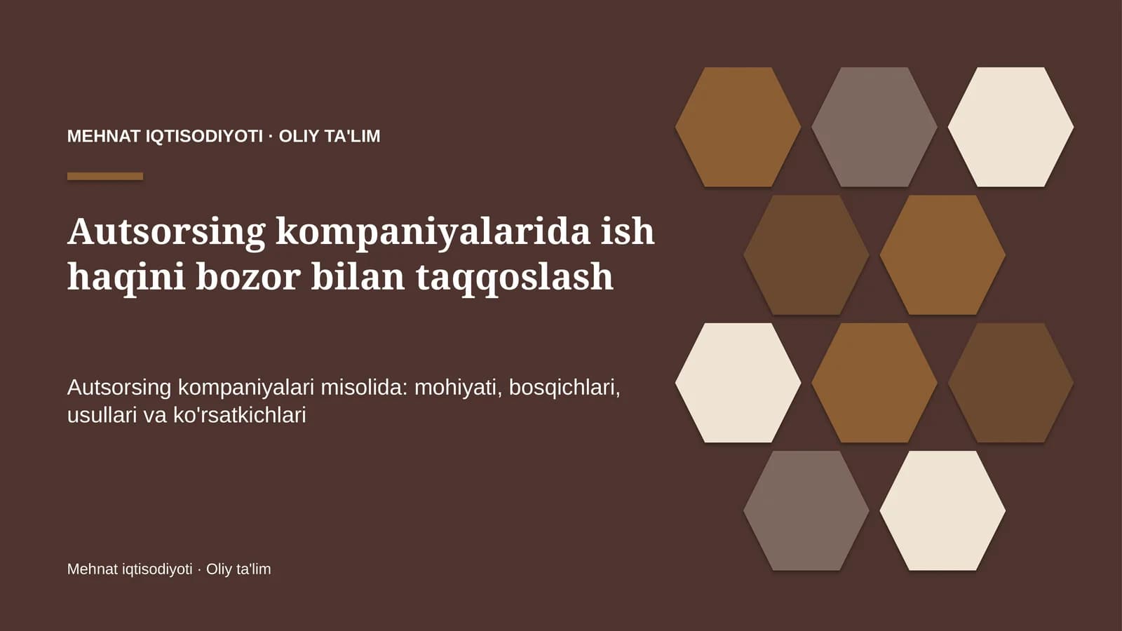 Autsorsing kompaniyalarida ish haqini bozor bilan taqqoslash