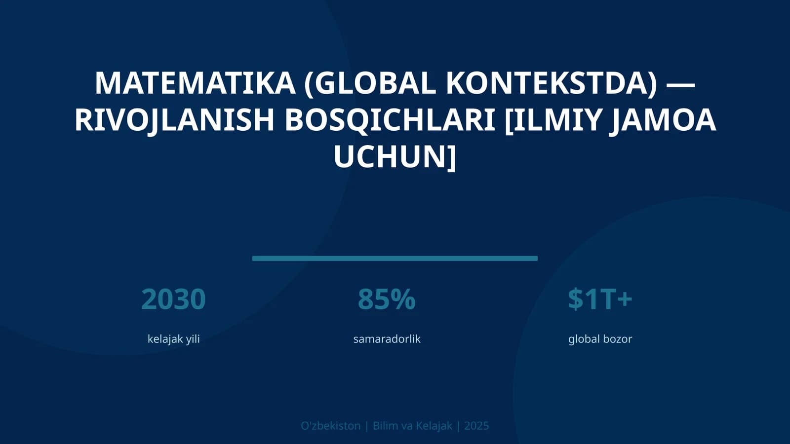 Matematika (global kontekstda) — rivojlanish bosqichlari [ILMIY JAMOA UCHUN]