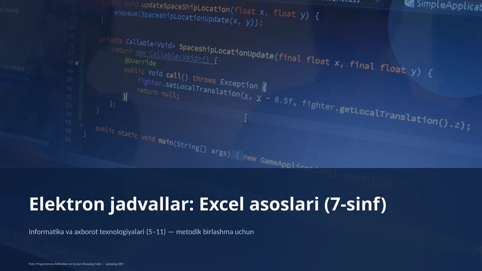 Elektron jadvallar: Excel asoslari (7-sinf)