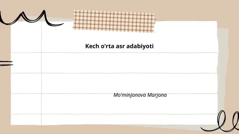 Kech o'rta asr adabiyoti