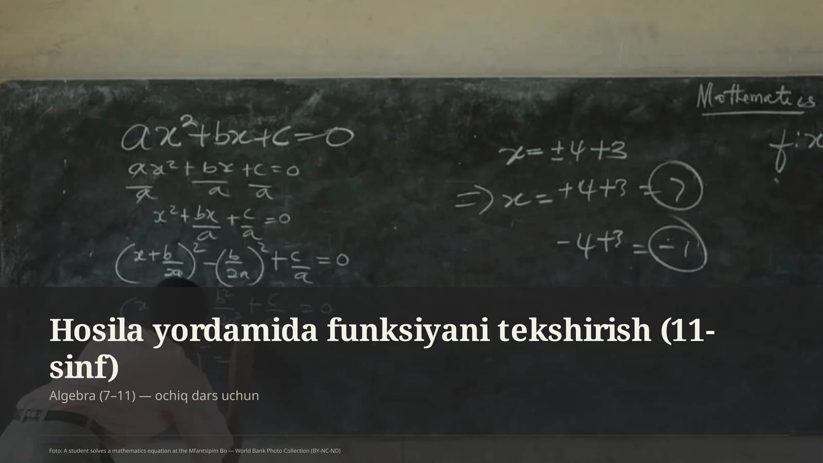 Hosila yordamida funksiyani tekshirish (11-sinf)