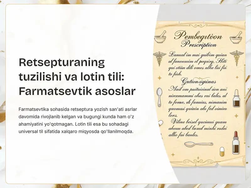 Retsepturaning tuzilishi va lotin tili: Farmatsevtik asoslar
