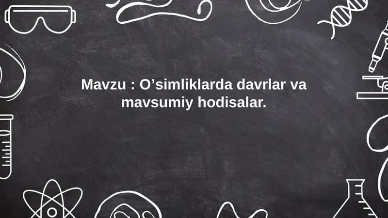 Osimliklarda davrlar va mavsumiy hodisalar