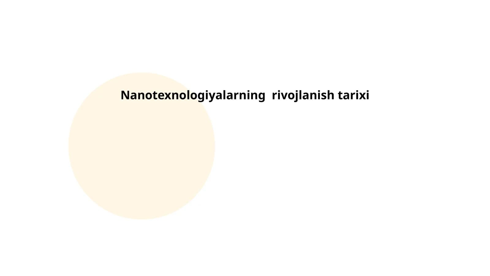 Nanotexnologiyalarning rivojlanish tarixi