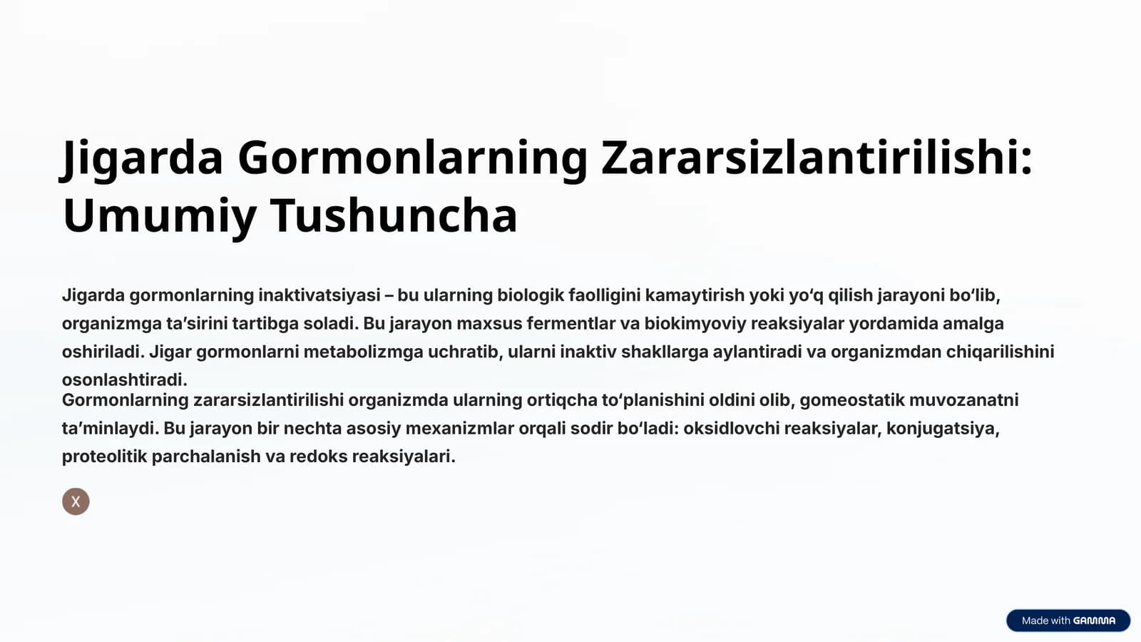 Jigarda Gormonlarning Zararsizlantirilishi: Umumiy Tushuncha