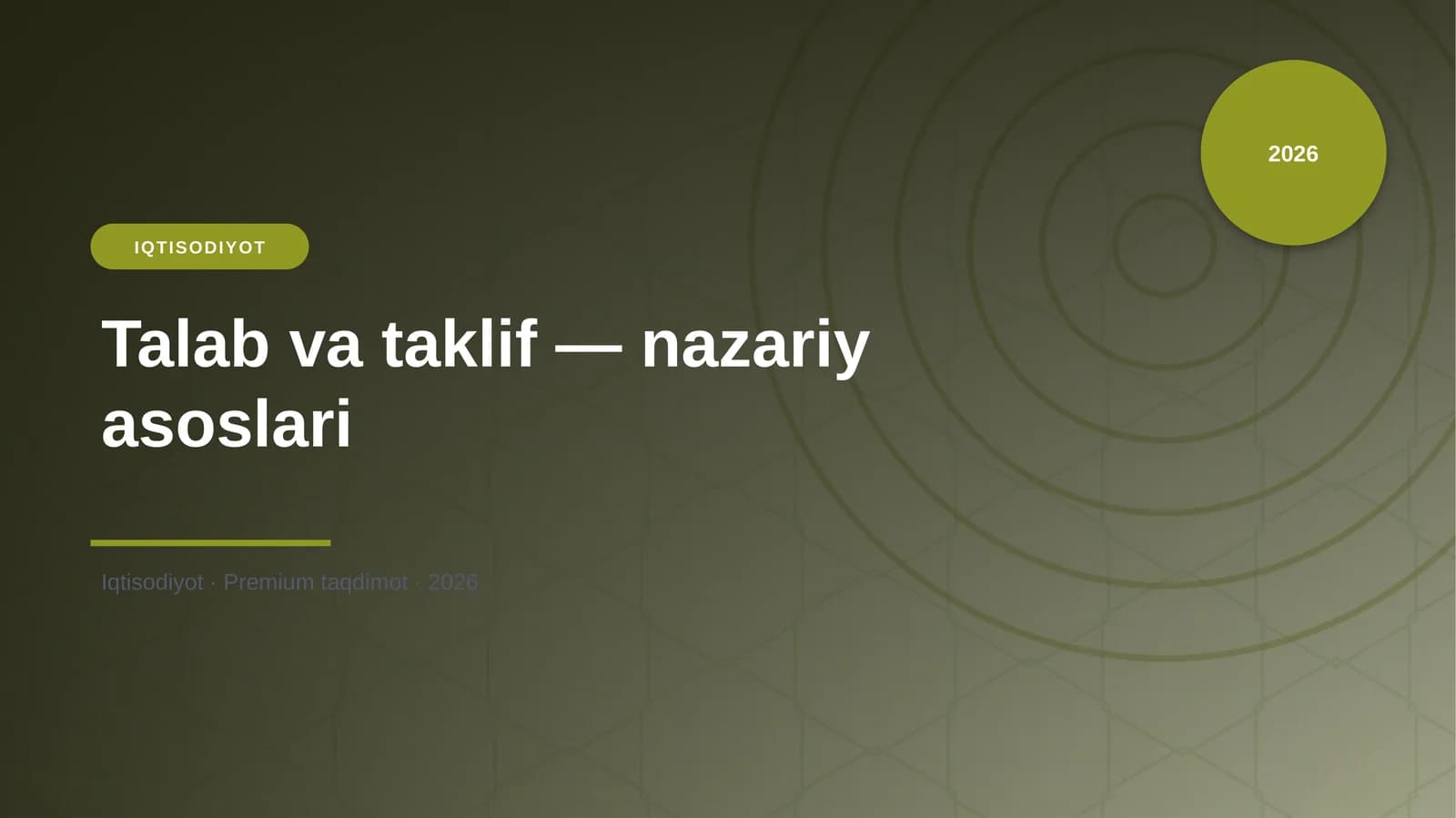 Talab va taklif — nazariy asoslari
