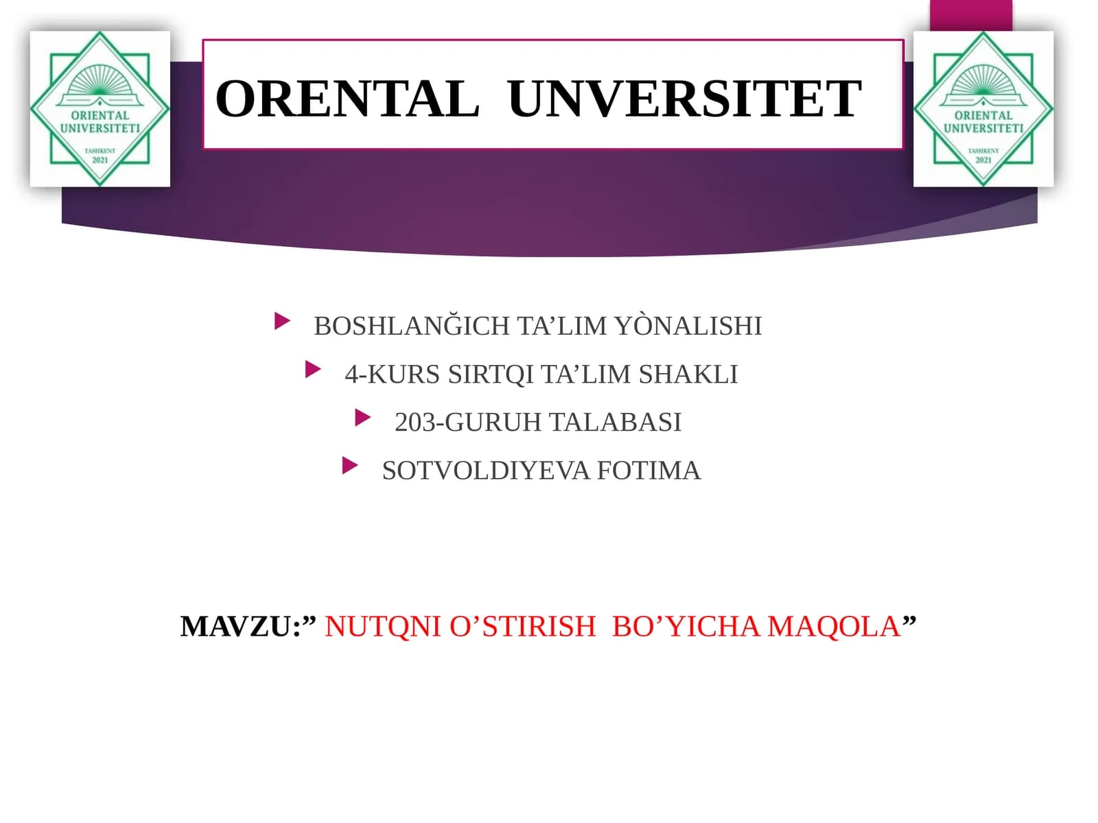 NUTQ MADANIYATINING AHAMIYATI VA UNI RIVOJLANTIRISH YO‘LLARI