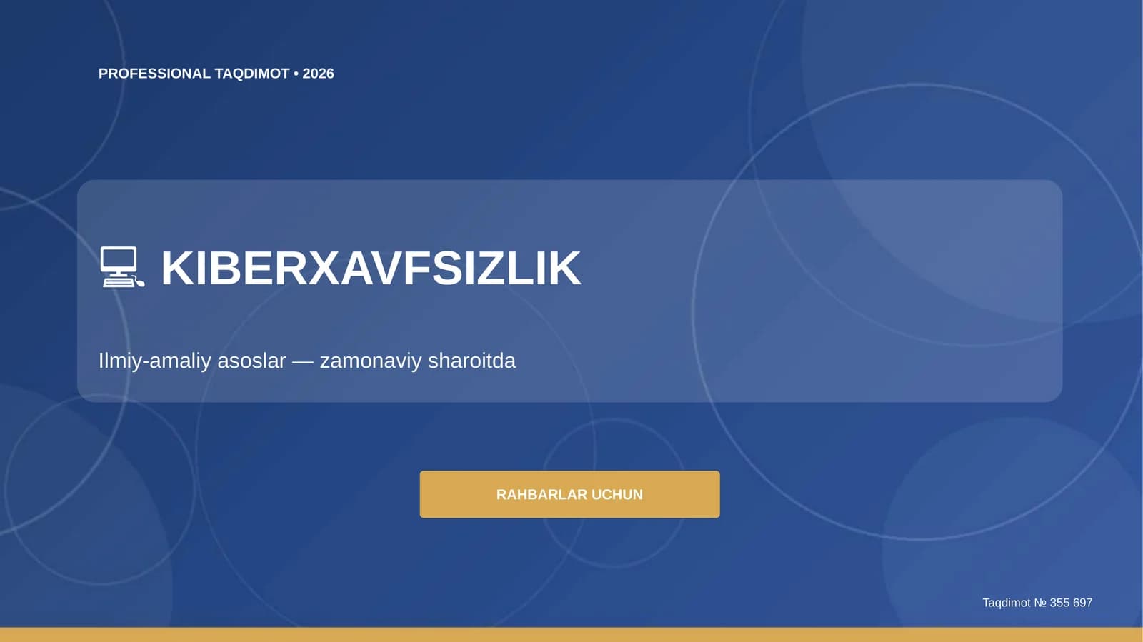 Kiberxavfsizlik: ilmiy-amaliy asoslar (zamonaviy sharoitda) [rahbarlar uchun]