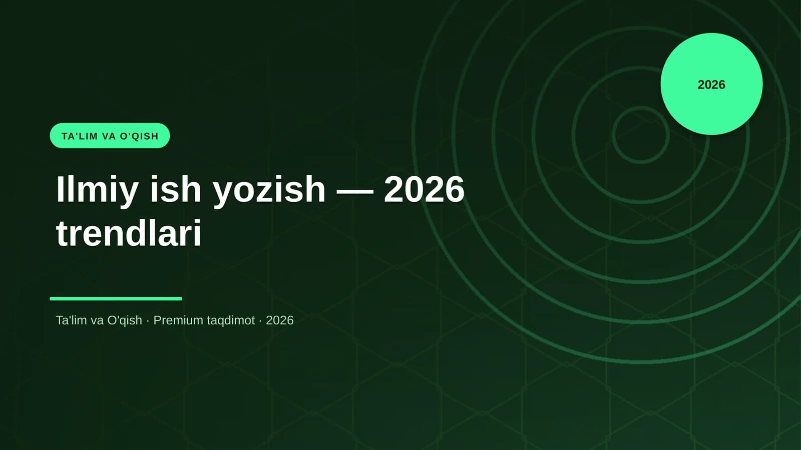 Ilmiy ish yozish — 2026 trendlari