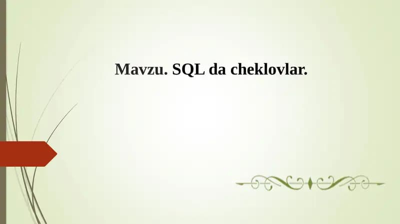 SQL dacheklovlar