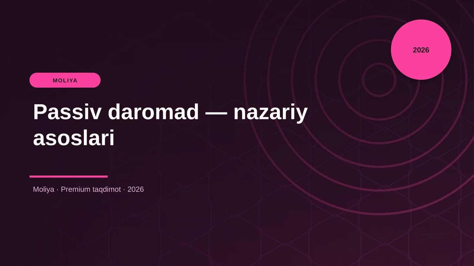 Passiv daromad — nazariy asoslari