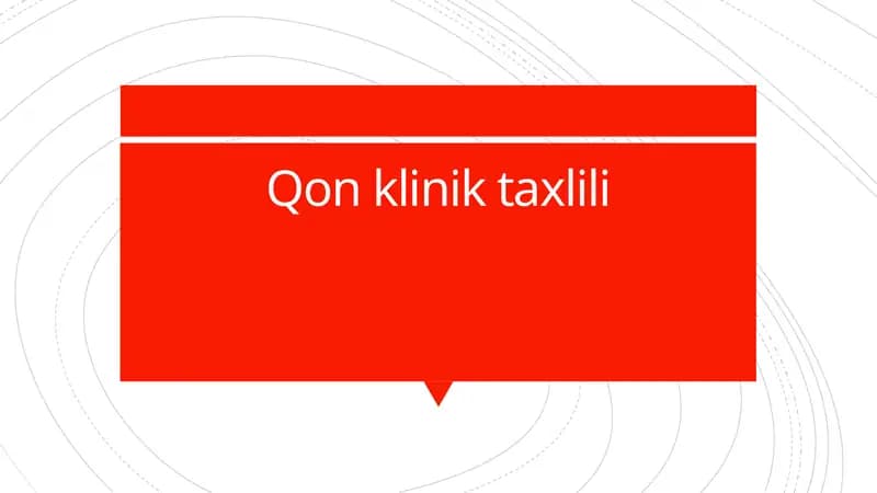 Qon klinik taxlili
