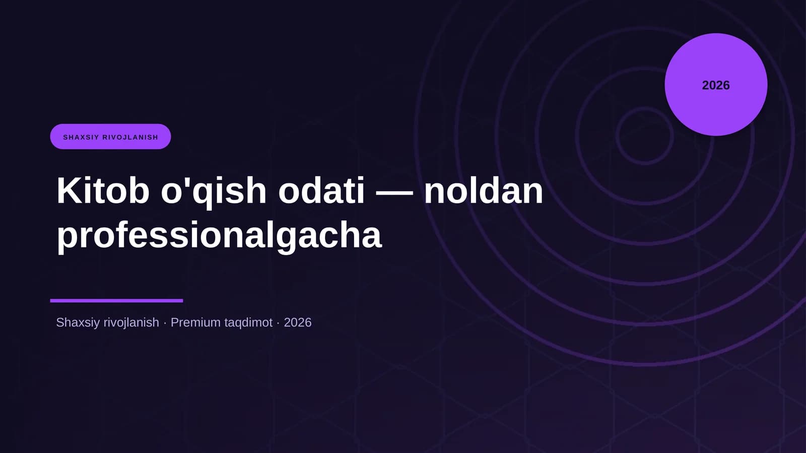 Kitob o'qish odati — noldan professionalgacha