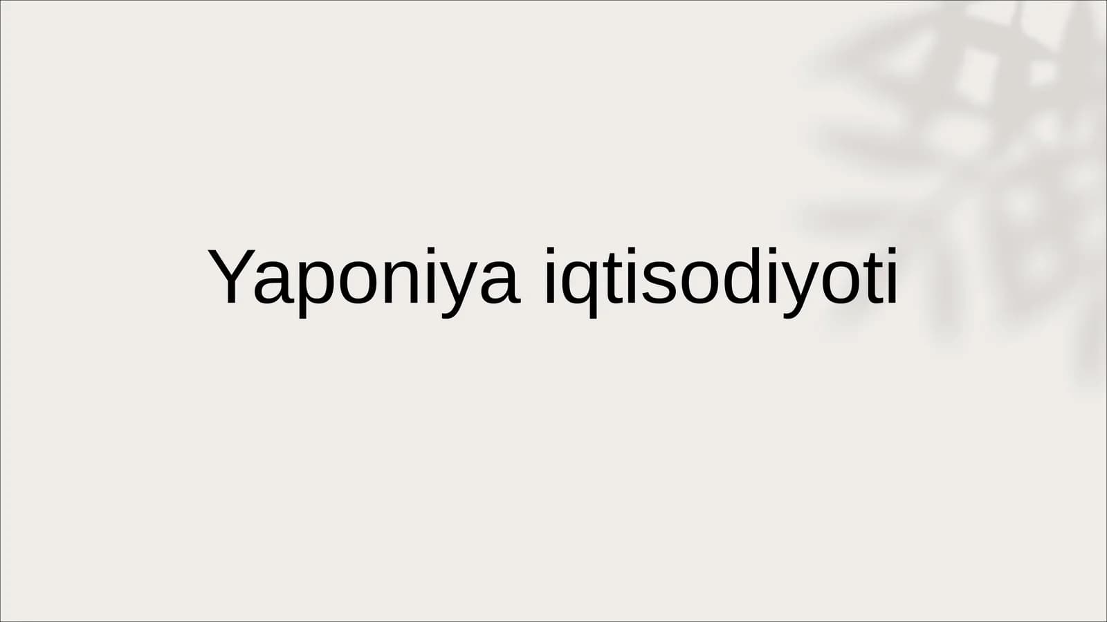 Yaponiya iqtisodiyoti