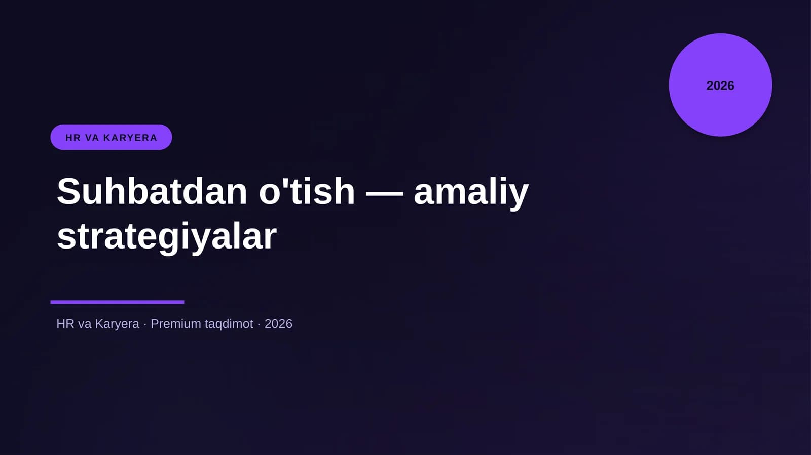 Suhbatdan o'tish — amaliy strategiyalar
