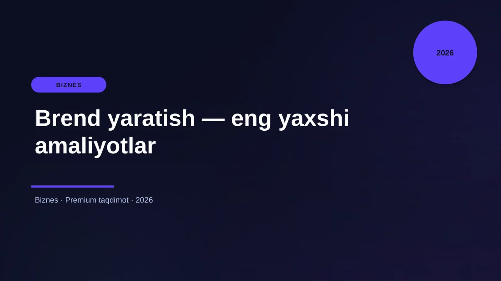 Brend yaratish — eng yaxshi amaliyotlar
