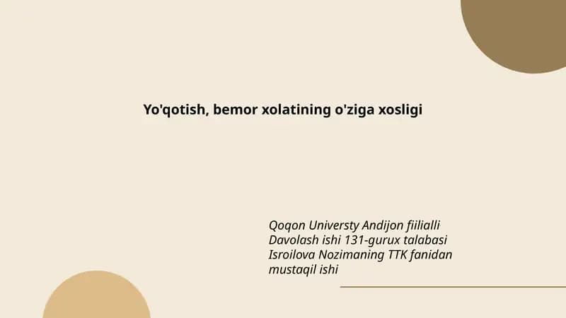 Yo'qotish sabablari