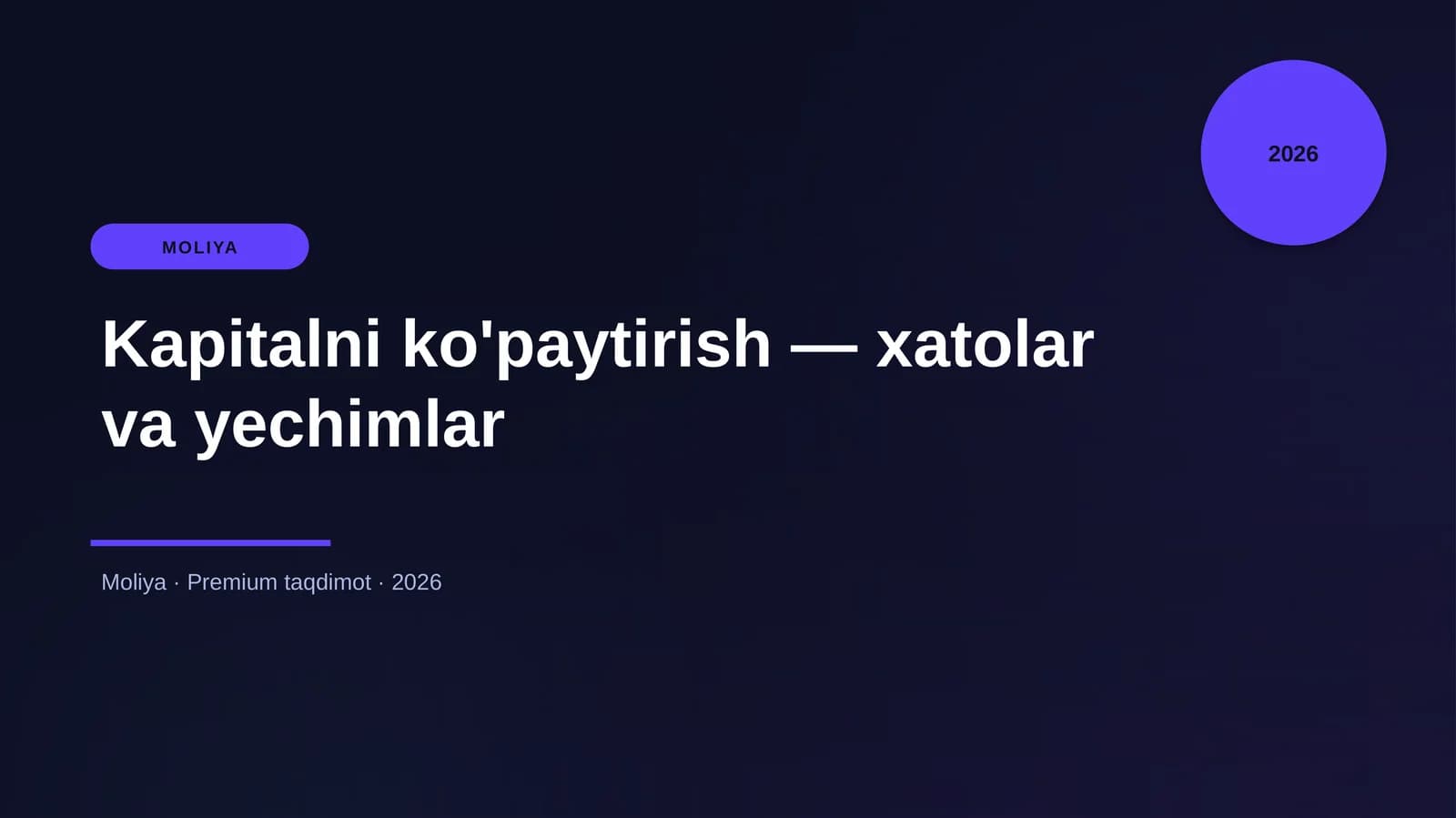 Kapitalni ko'paytirish — xatolar va yechimlar