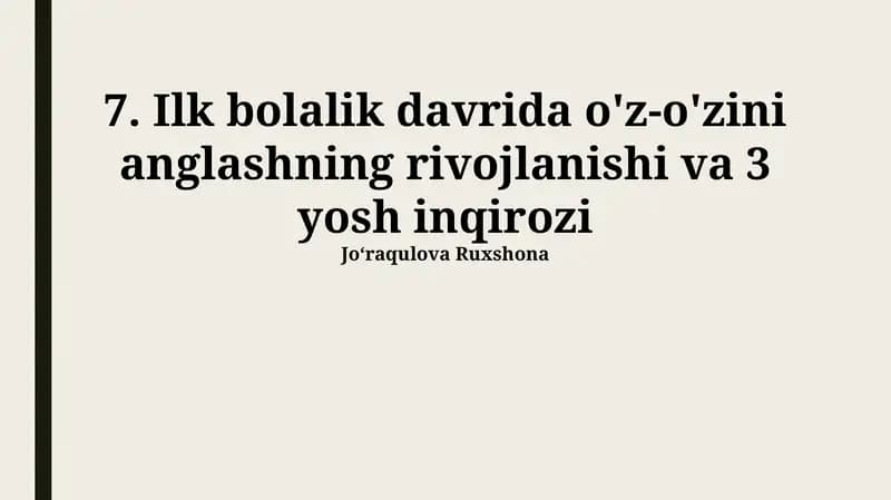 Kelajakdagi rivojlanish uchun asoslar