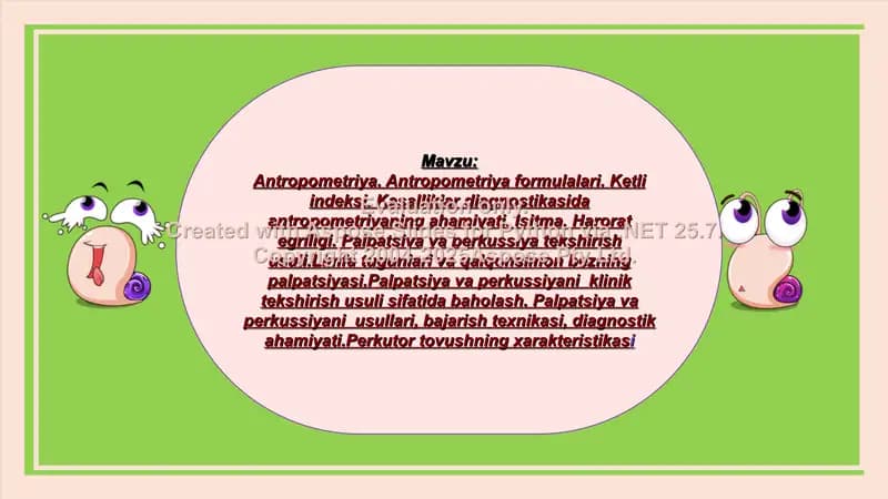Antropometriya formulalari. Ketli indeksi