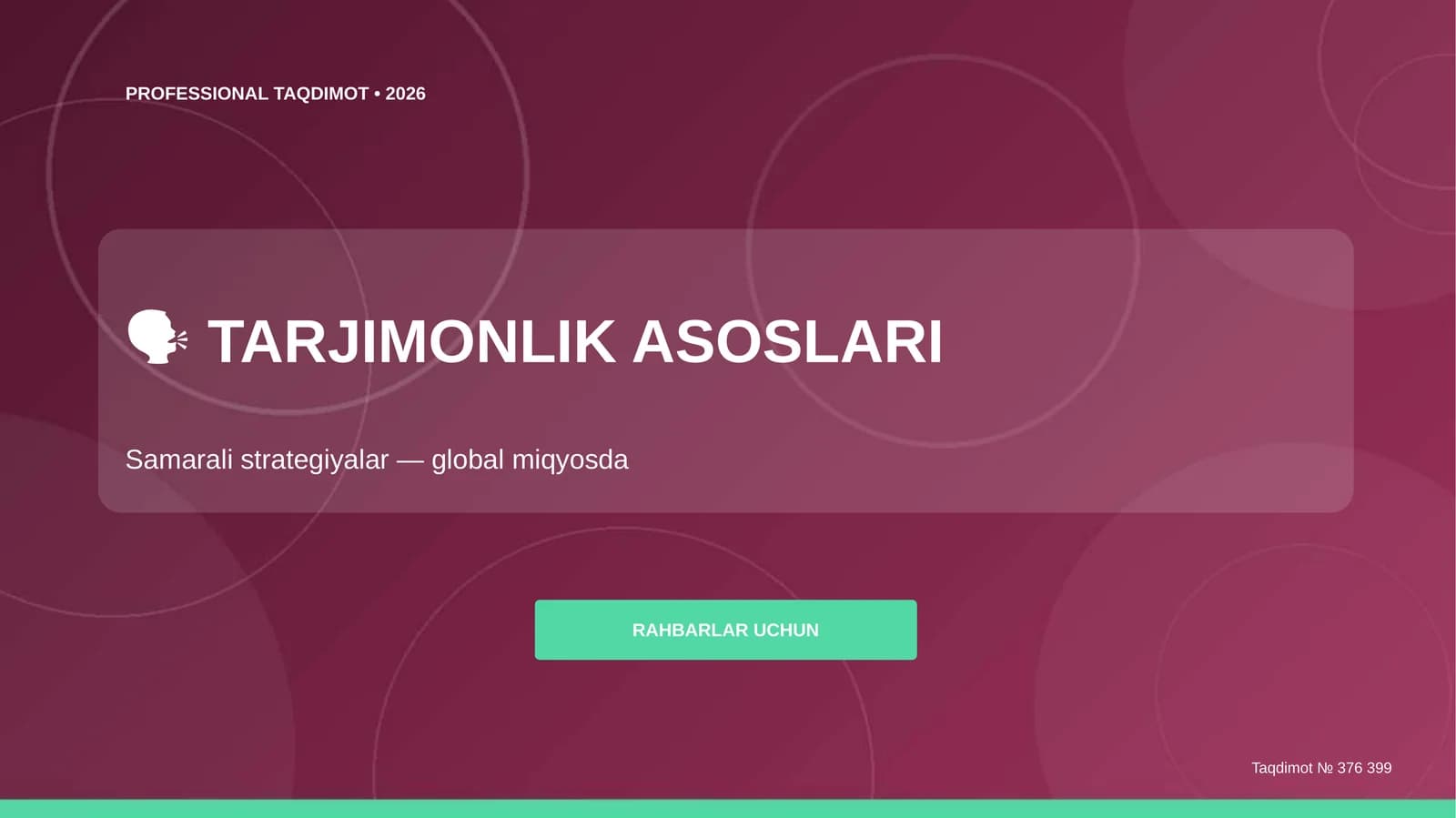 TARJIMONLIK ASOSLARI RIVOJI