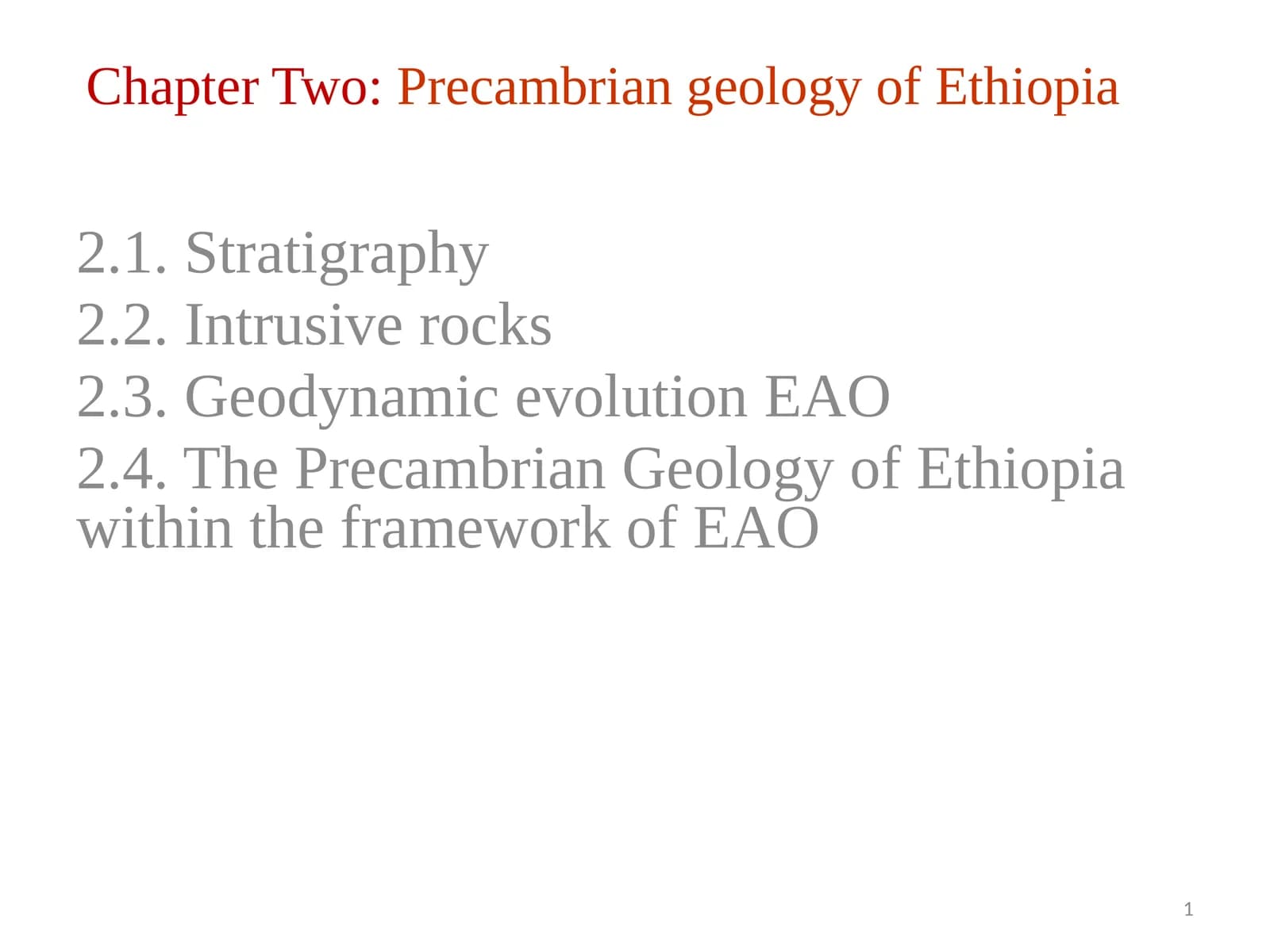 Metamorphic Terrain of Ethiopia